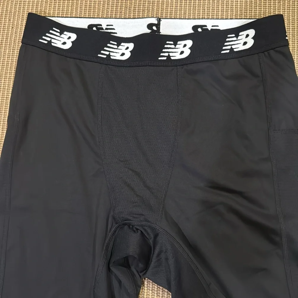 New Balance Black Men's Compression Boxer Briefs with White Logo Waistband